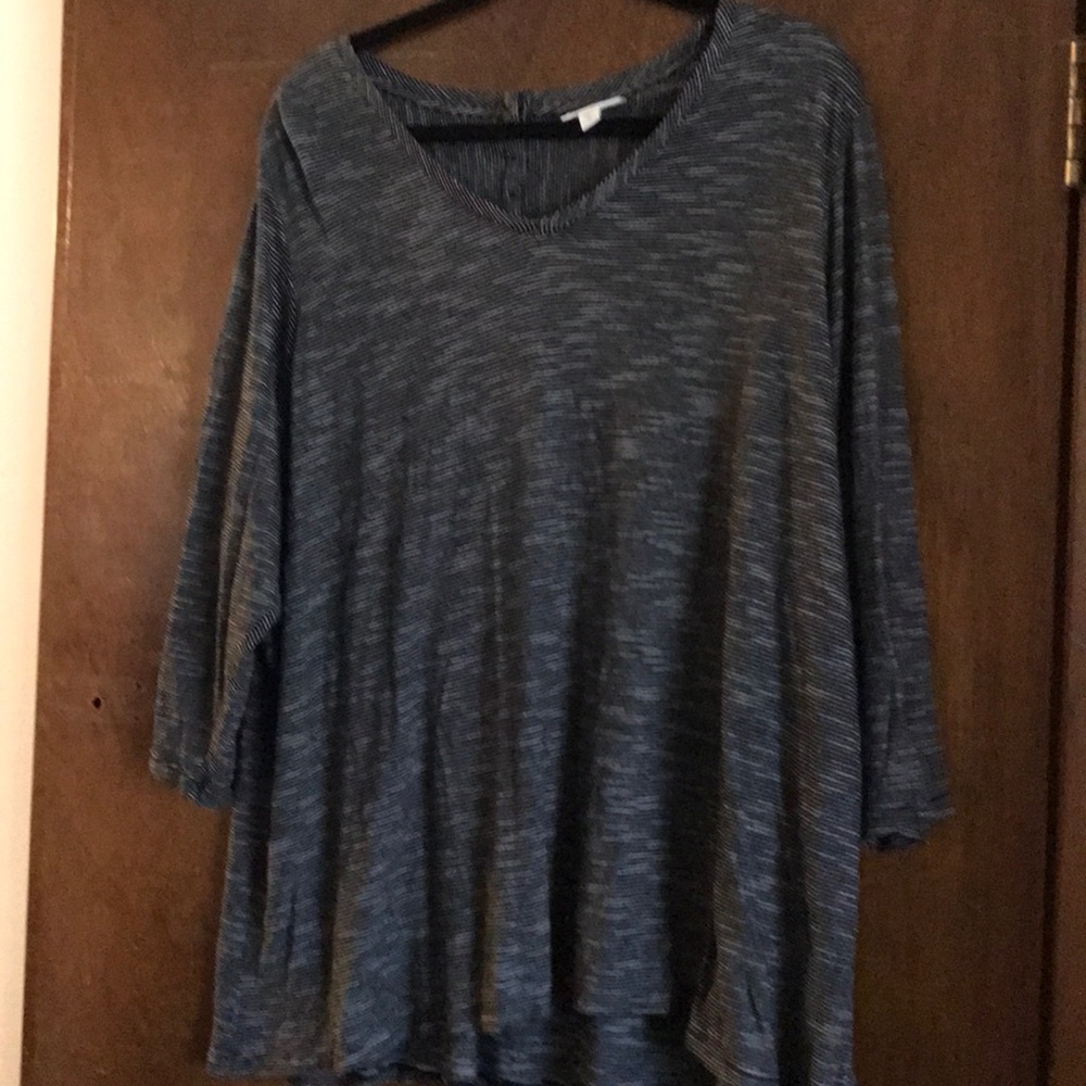 J.Jill Black and White Striped Top